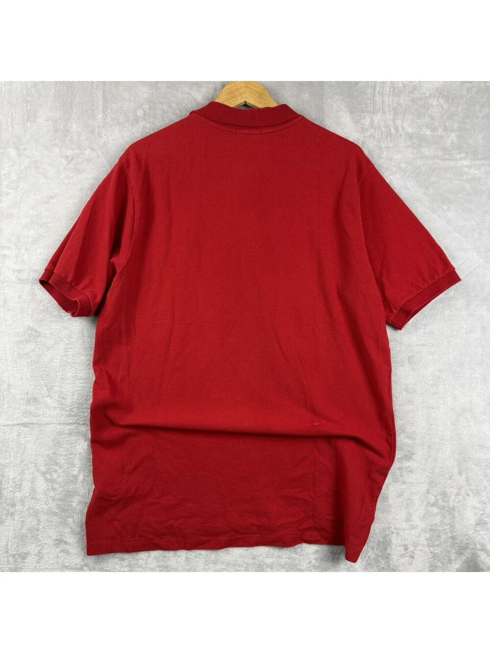 Polo Ralph Lauren Men’s Large Red Pique Polo Shirt Blue Pony Logo Preppy Classic
